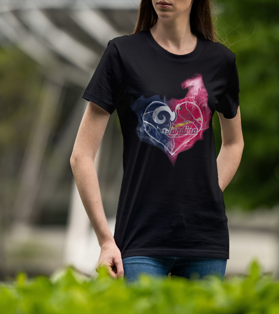 Rams Cardinals Heart Fusion T-Shirt