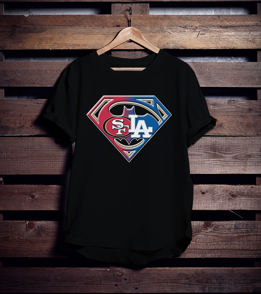 Sf 49ers La Dodgers Bat 002 Superhero T-Shirt