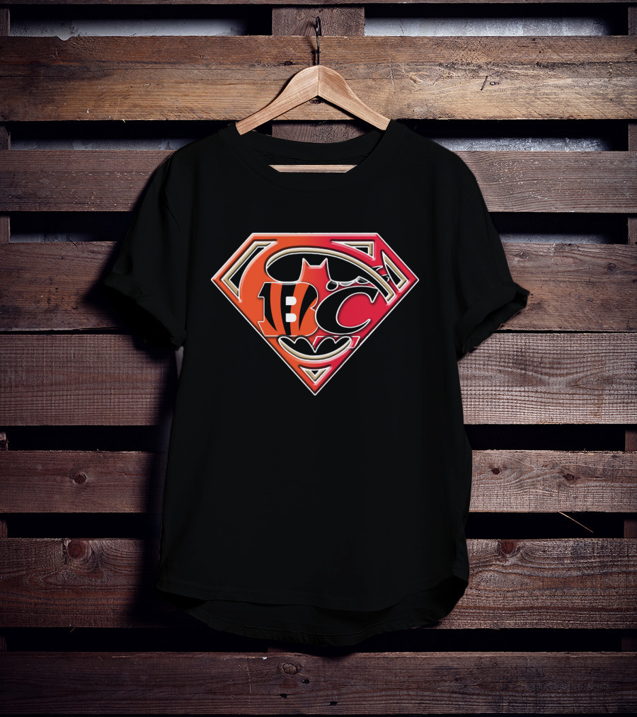 Cincinnati Bengals Superman Batman T-Shirt