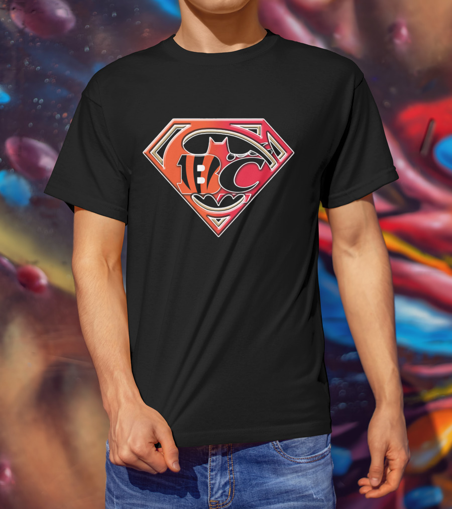 Cincinnati Bengals Superman Batman T-Shirt