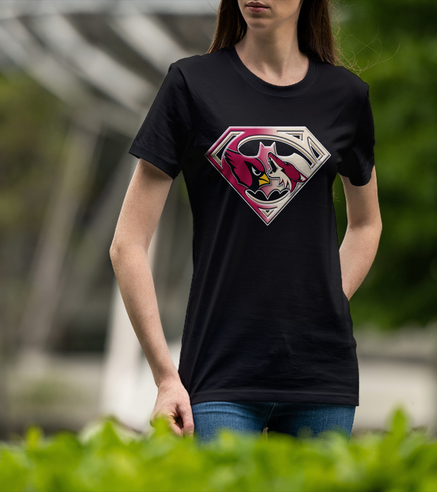 Arizona Cardinals Coyotes Superman Logo Mashup T-Shirt