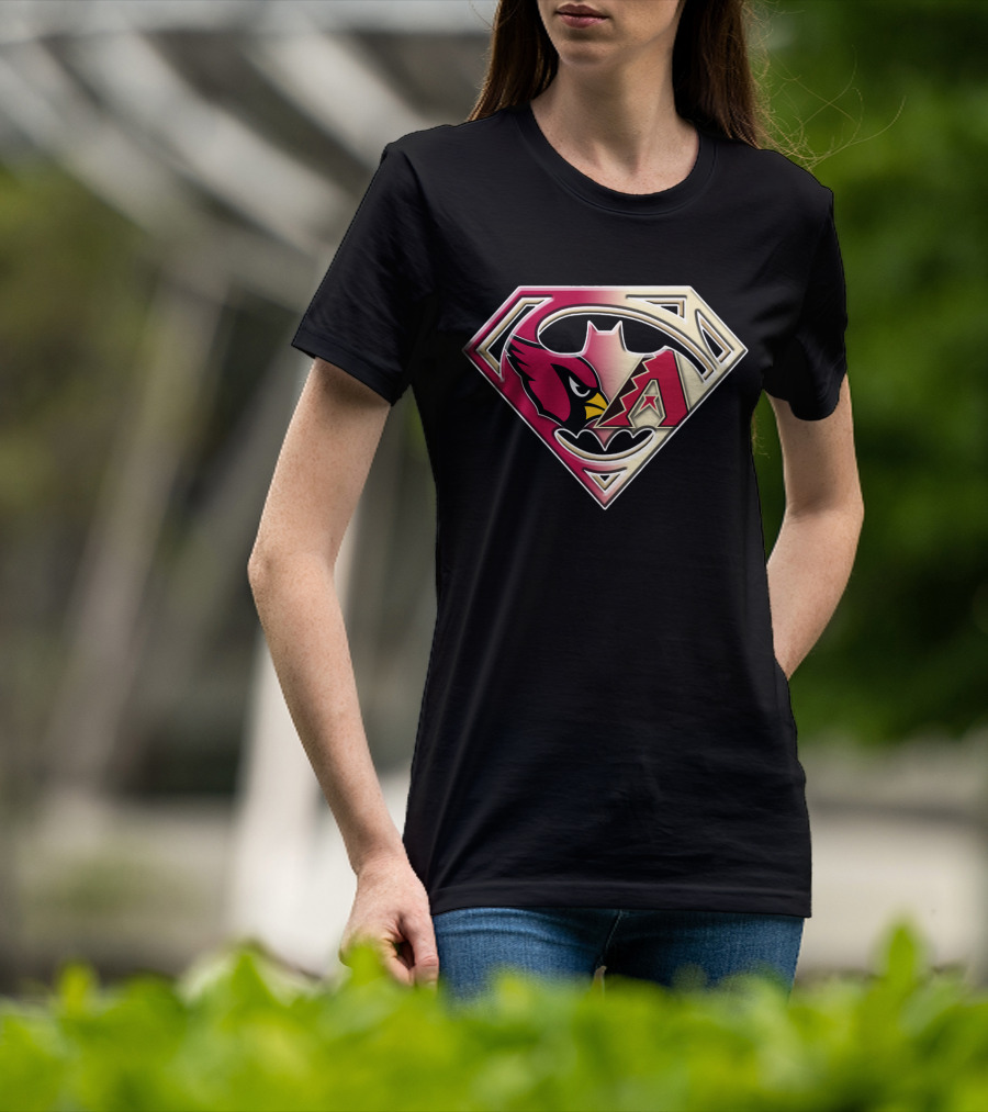 Arizona Cardinals Diamondbacks Superman Logo Fusion T-Shirt