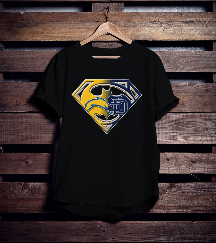 San Diego Chargers Padres Superman Batman T-Shirt
