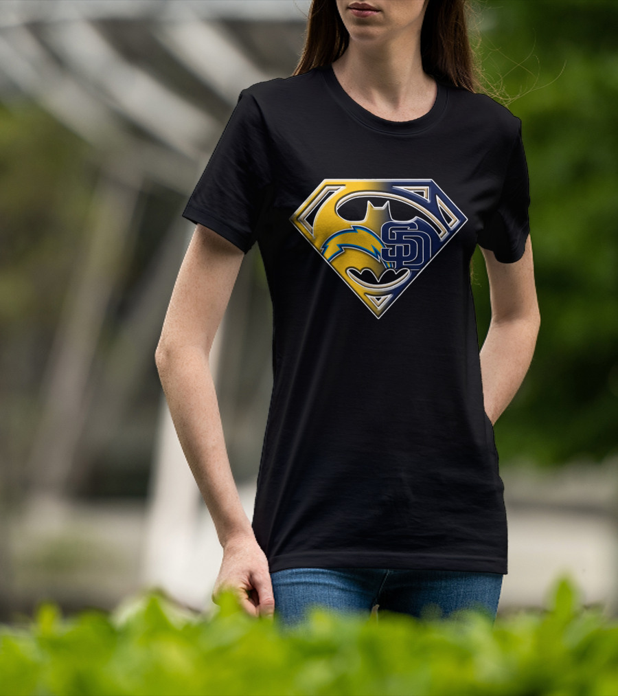 San Diego Chargers Padres Superman Batman T-Shirt