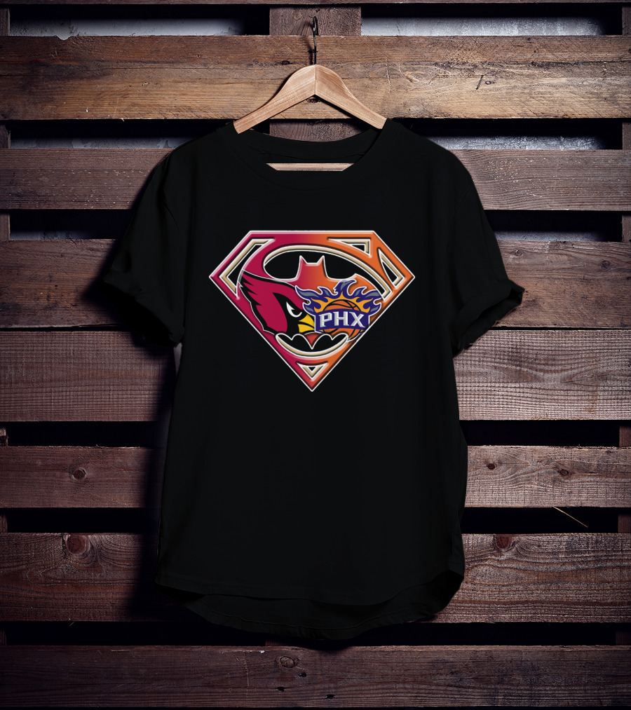 Phoenix Suns Cardinals Superman Logo Fusion T-Shirt