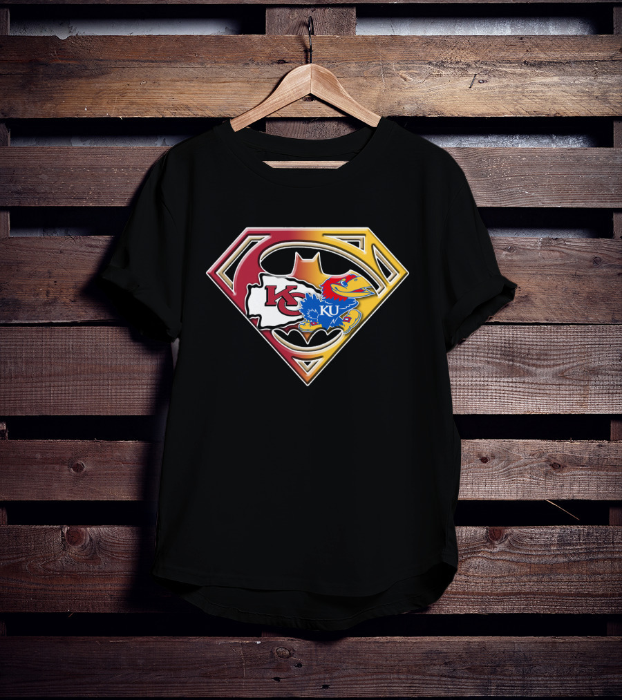 Kansas City Chiefs Kc Ku Jayhawks Superman T-Shirt