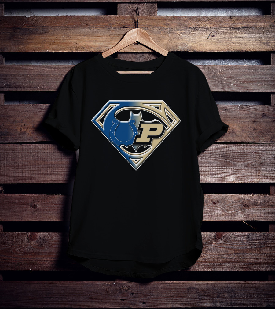 Indianapolis Colts Purdue Batman Superman Logo Bat 045 T-Shirt