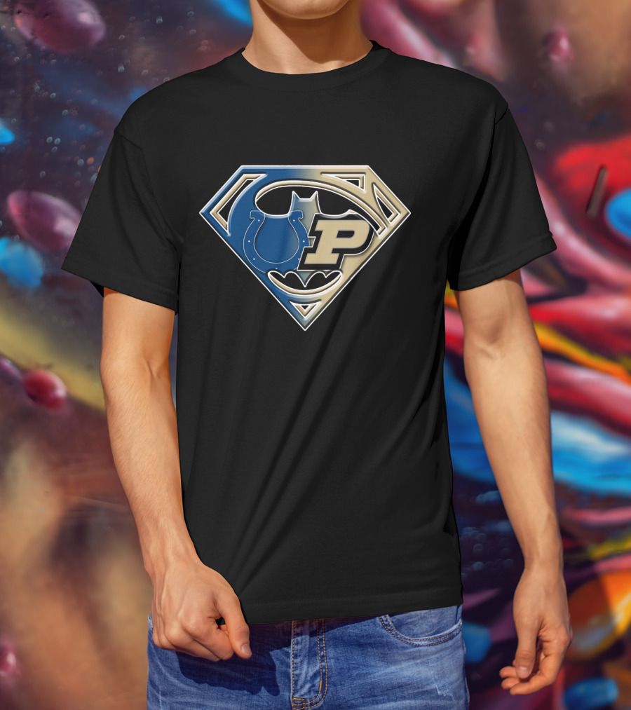 Indianapolis Colts Purdue Batman Superman Logo Bat 045 T-Shirt