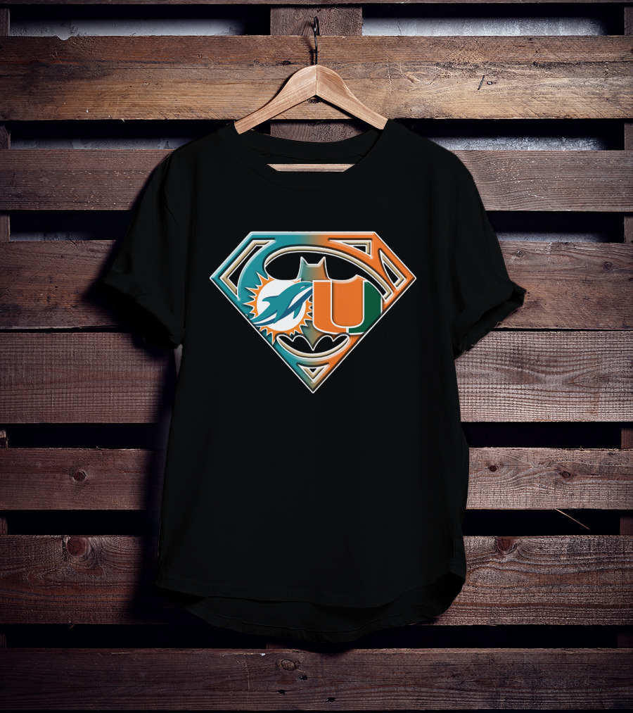Superman Miami Dolphins University Batman Logo Bat 054 T-Shirt