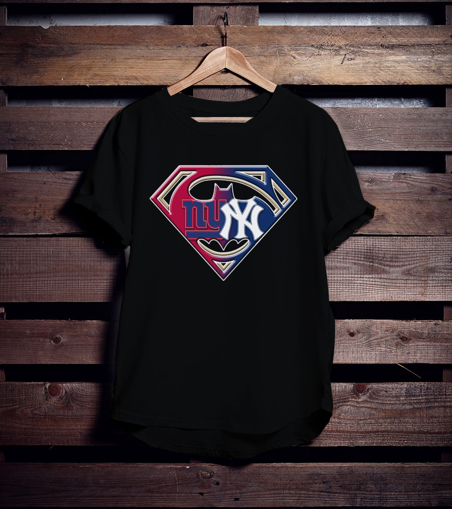 Superman Batman New York Giants Yankees Crossover 067 T-Shirt