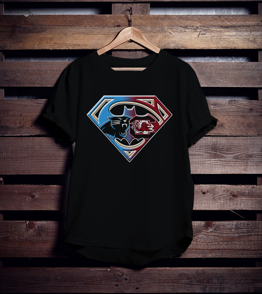 Carolina Panthers South Carolina Gamecocks Superman Shield T-Shirt