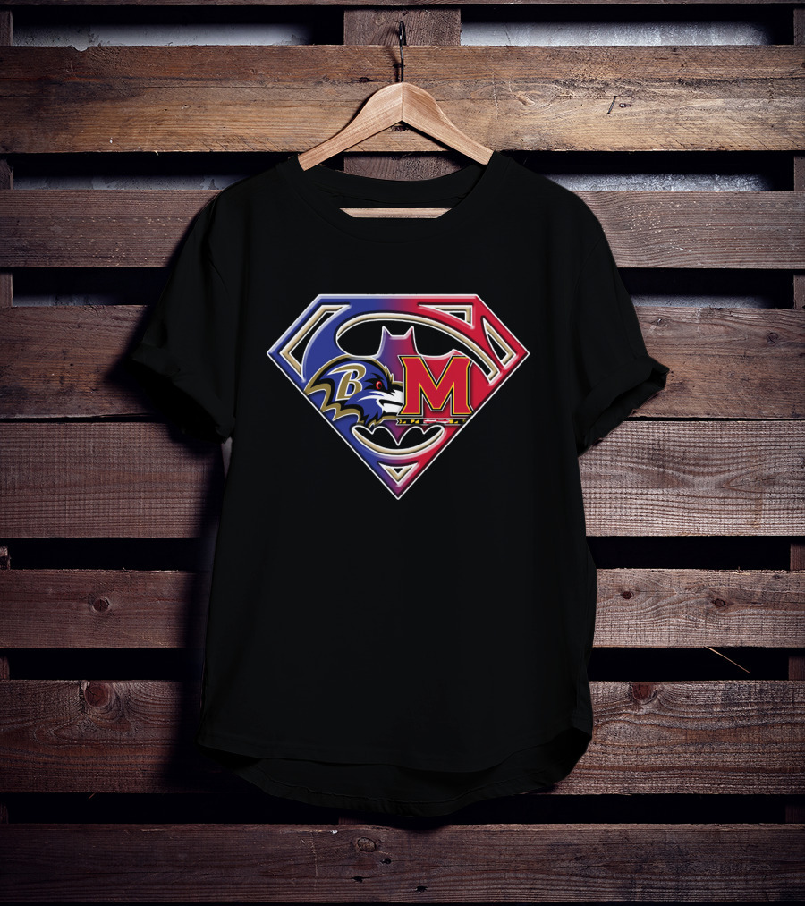 Baltimore Raven Superman Superman Maryland Terrapins T-Shirt