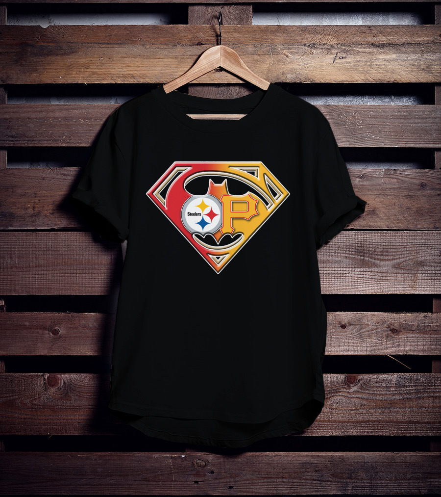 Steelers Pirates Superman Batman Logo Combo T-Shirt