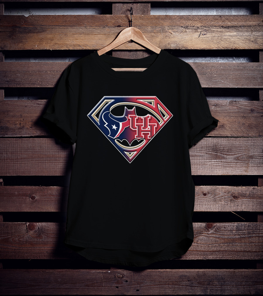 Houston Texans Uh Batman Superman Logo Bat 118 T-Shirt