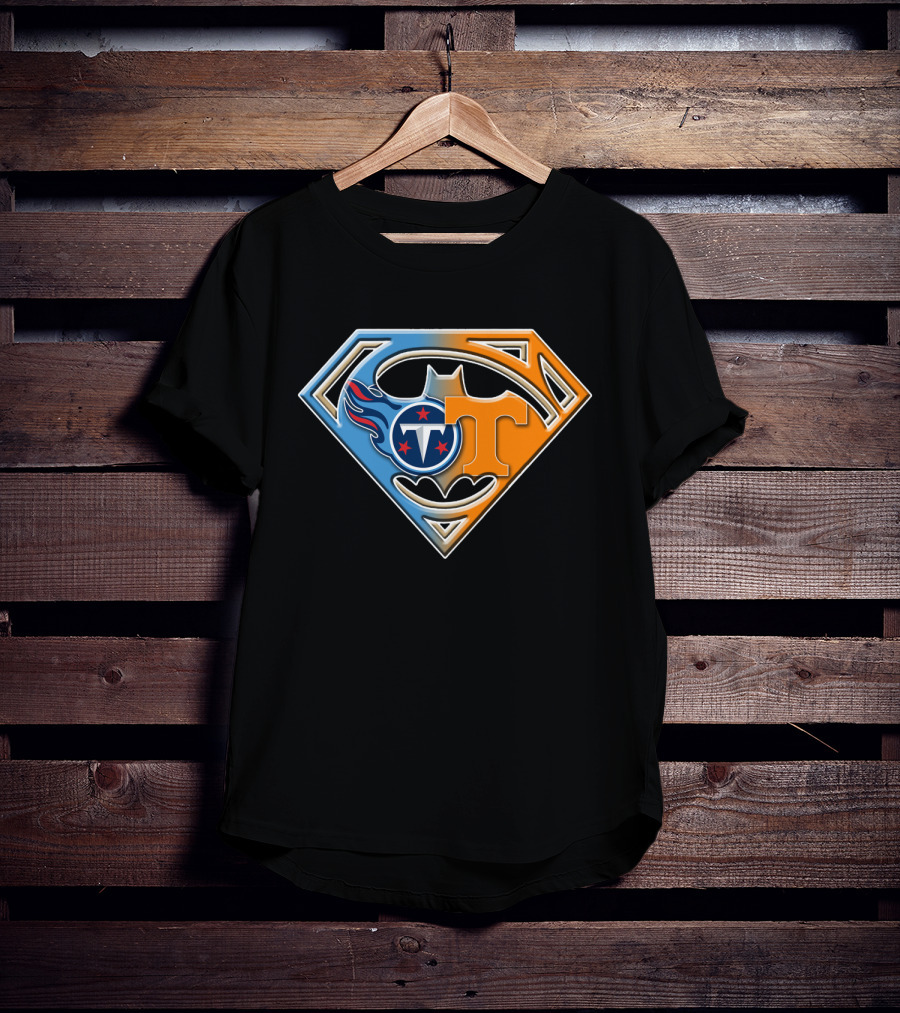 Tennessee Titans Volunteers Superman Batman T-Shirt