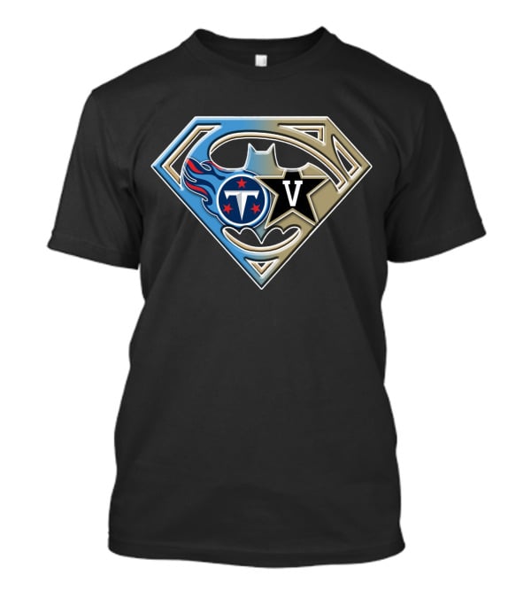 Tennessee Titans Vanderbilt Batman Superhero Emblem Bat 132 T-Shirt