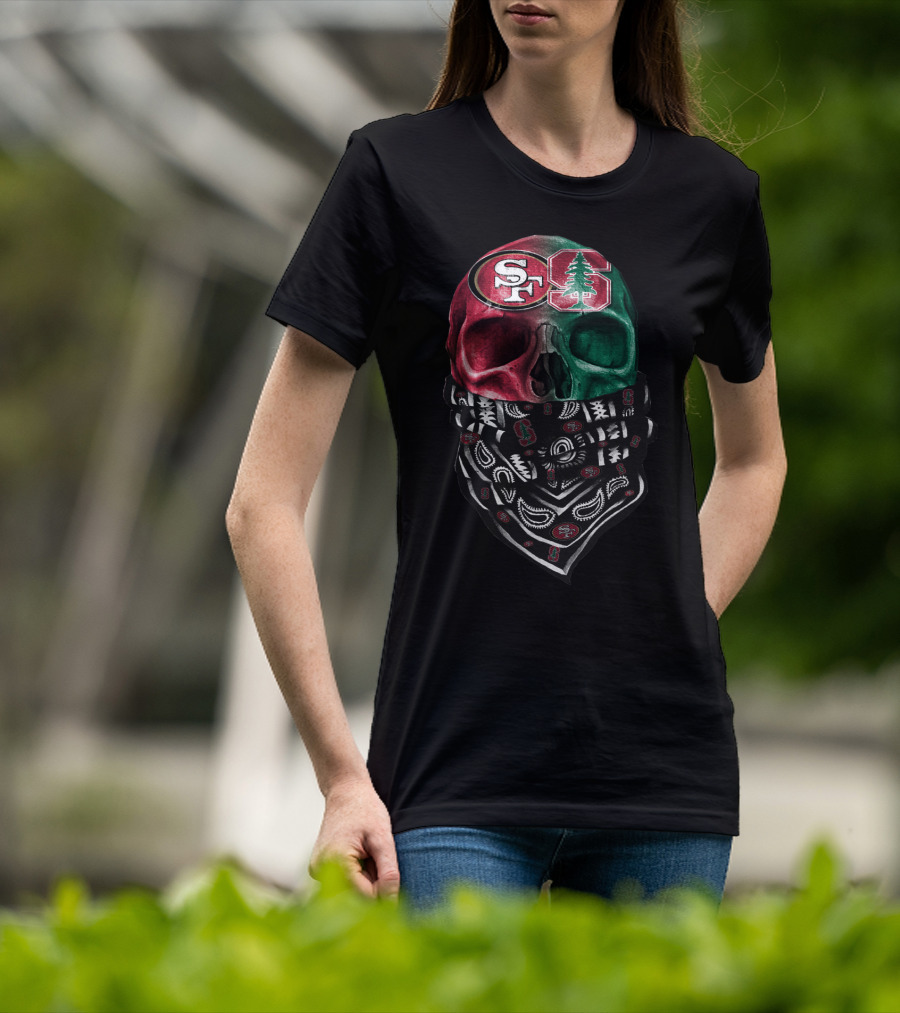 San Francisco 49ers Stanford University Skull Bandana T-Shirt