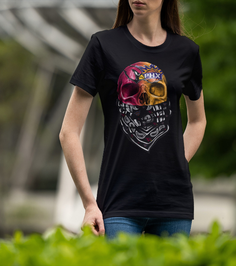 Cardinals Suns Bandana Skull T-Shirt