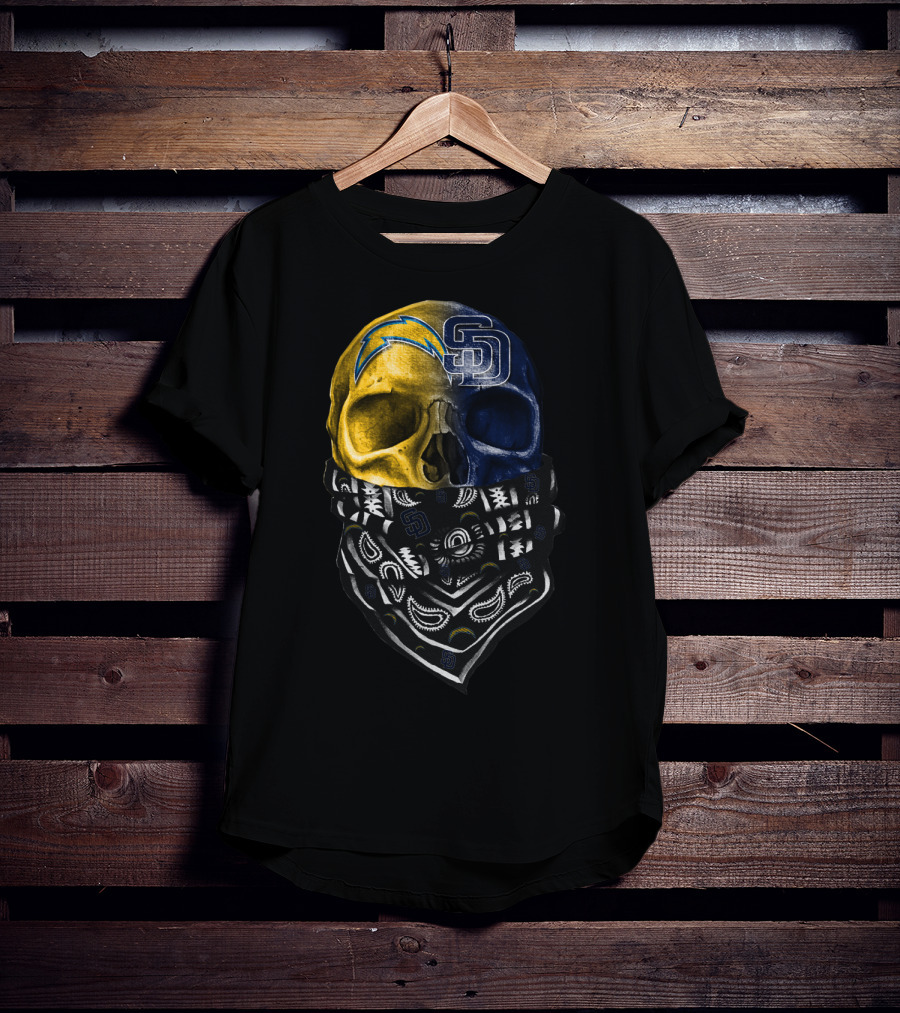 Chargers Padres Skull Bandana T-Shirt