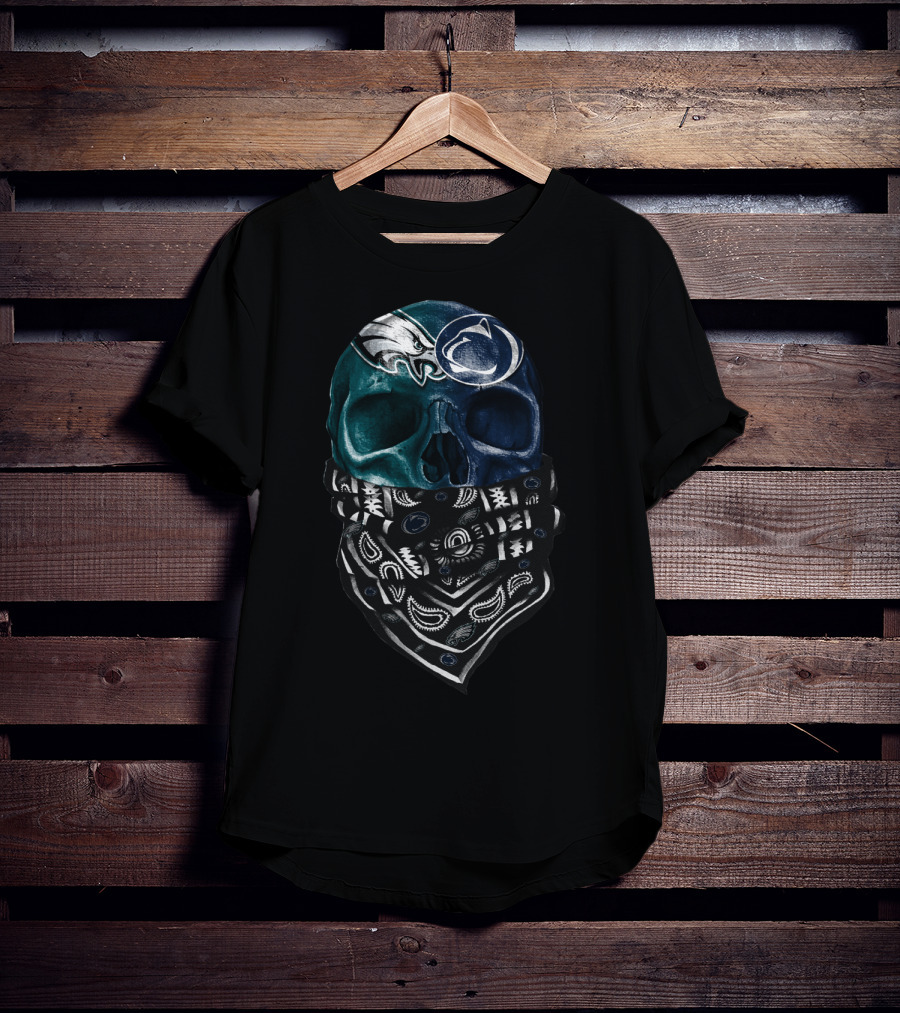 Eagles And Penn State Skull Bandana T-Shirt
