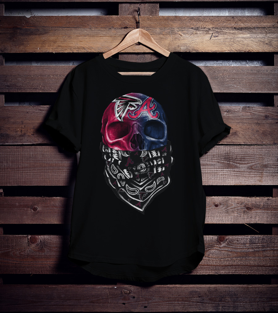 Sku 059 Atlanta Falcons Braves Skull Bandana T-Shirt