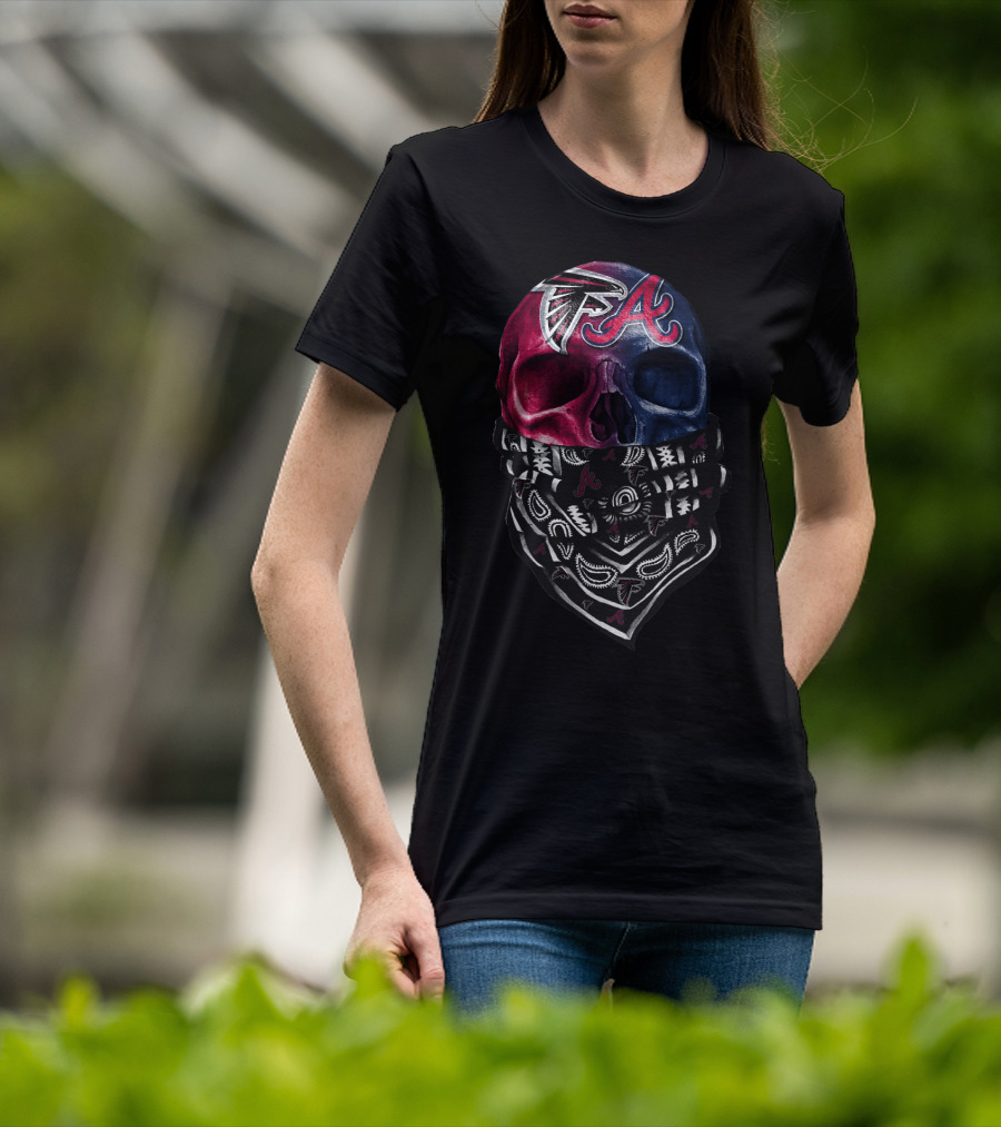 Sku 059 Atlanta Falcons Braves Skull Bandana T-Shirt