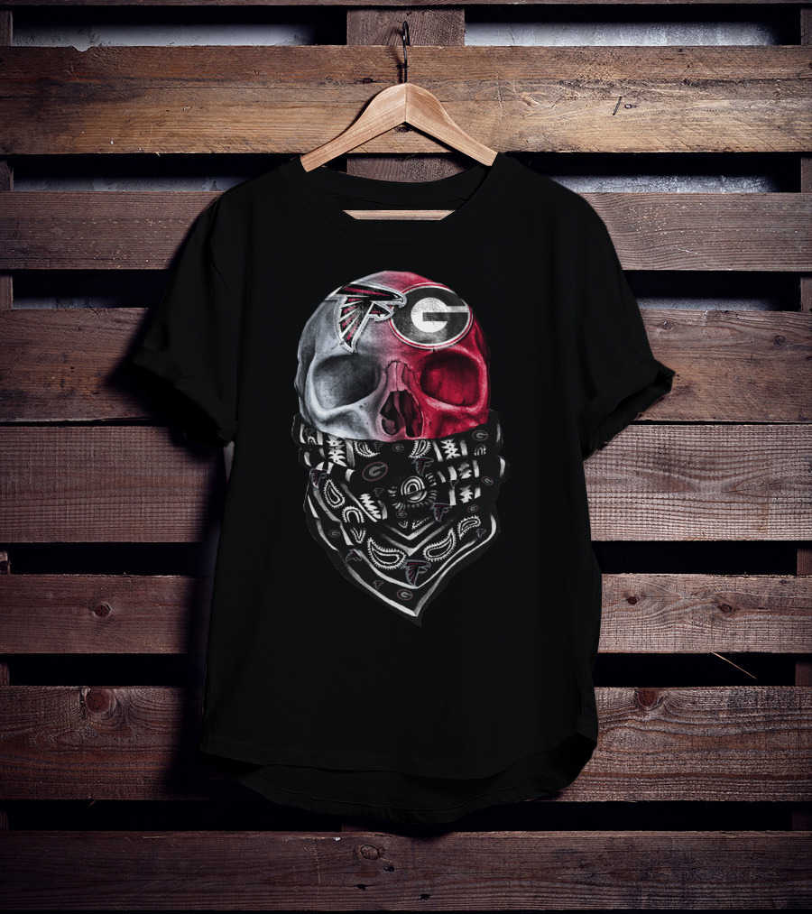 Falcons Georgia Bulldogs Skull Bandana T-Shirt