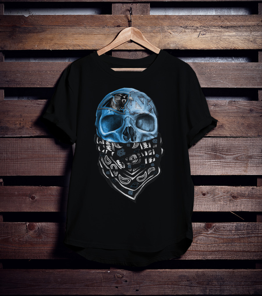 Panthers Tar Heels Skull Bandana T-Shirt