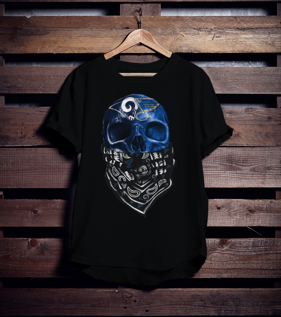 St. Louis Blues Skull Bandana T-Shirt