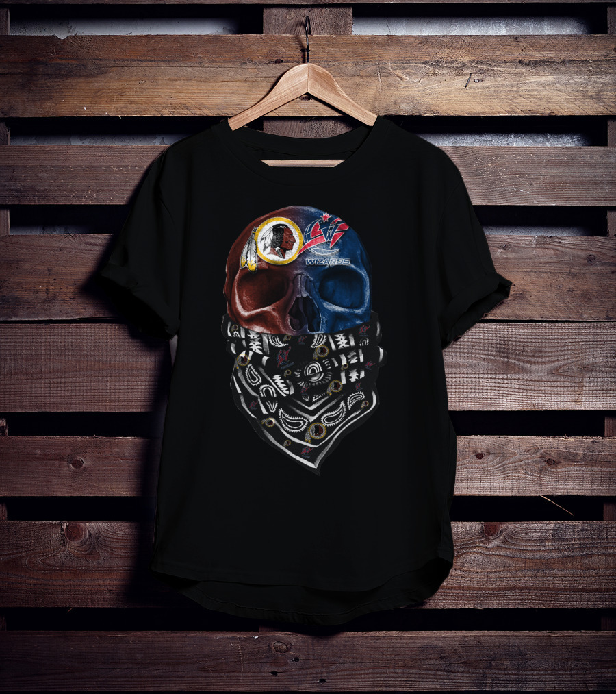 Washington Redskins Wizards Skull Bandana Sku T-Shirt
