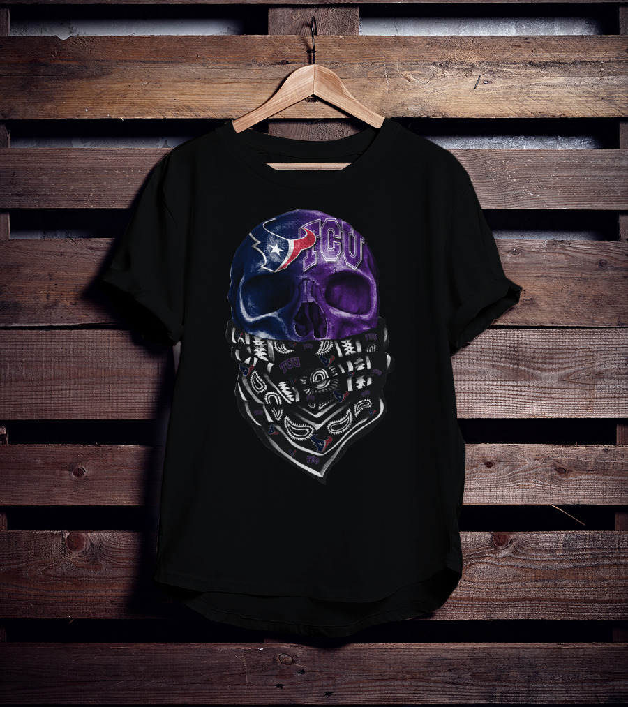 Tcu Texans Skull And Bandana T-Shirt
