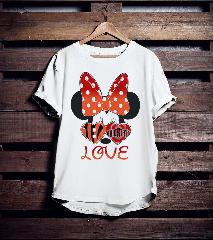 Minnie Mouse Bengals Ohio State Love T-Shirt