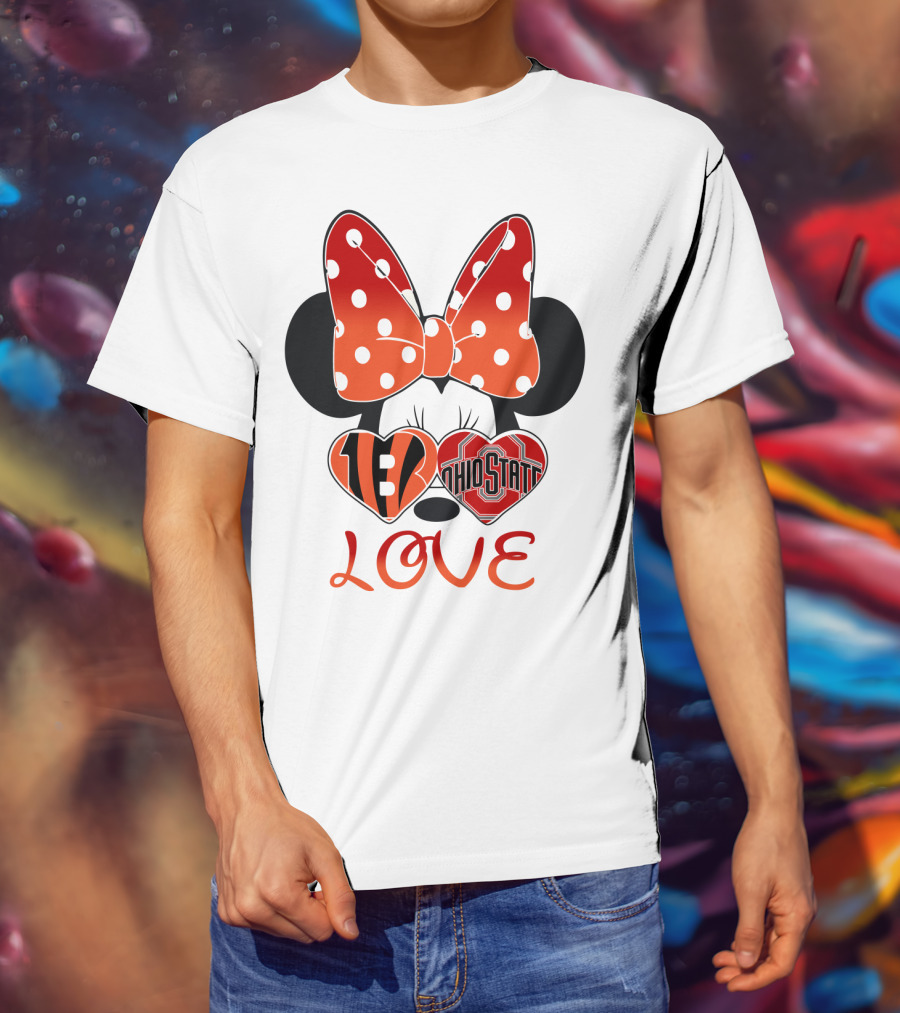 Minnie Mouse Bengals Ohio State Love T-Shirt