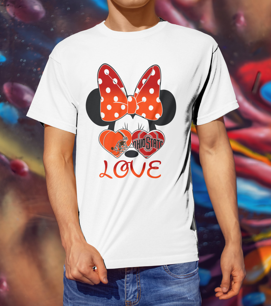 Mic 023 Minnie Mouse Love Cleveland Browns Ohio State T-Shirt