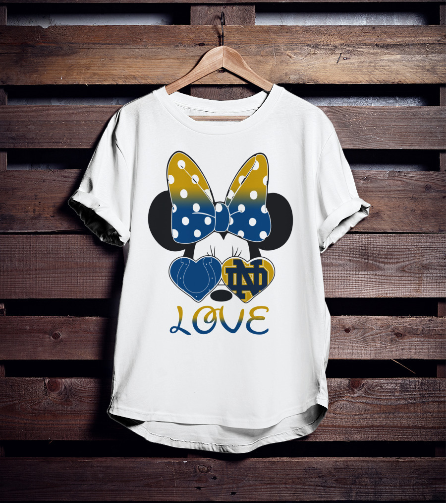 Love Notre Dame Polka Dot Bow Hearts T-Shirt