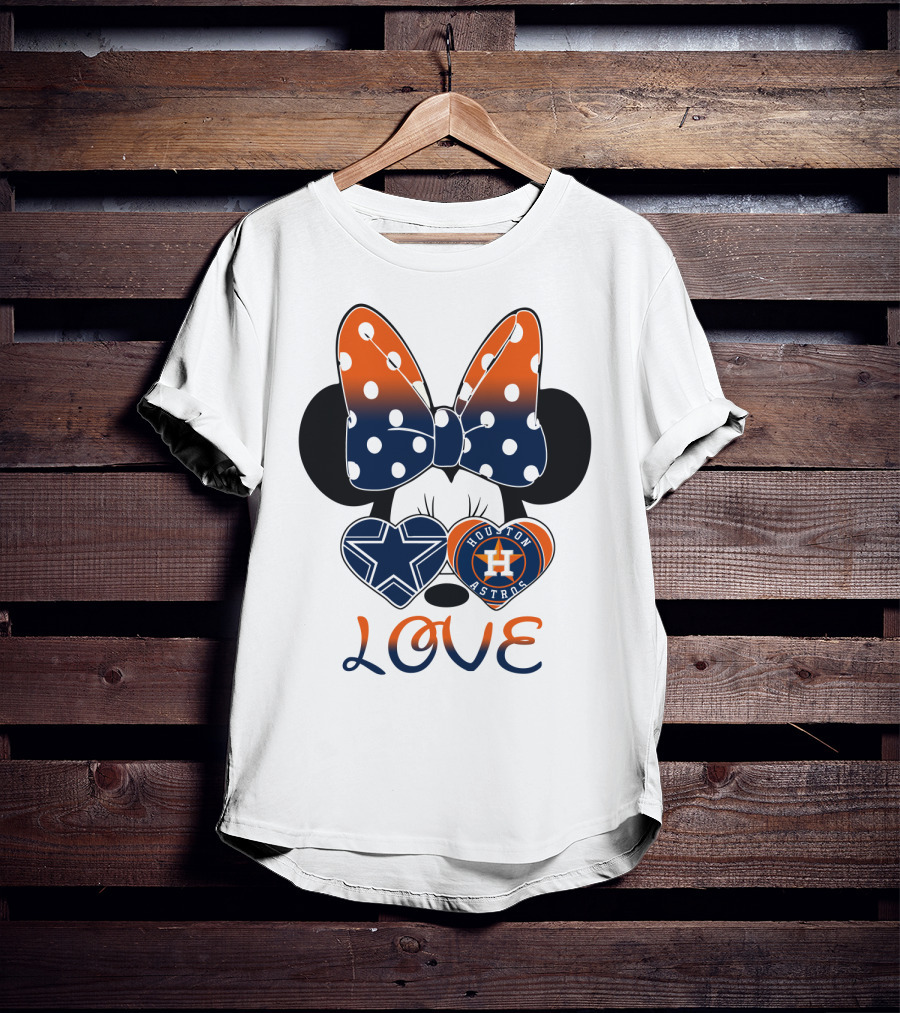 Mic 046 Houston Astros Dallas Cowboys Minnie Love T-Shirt