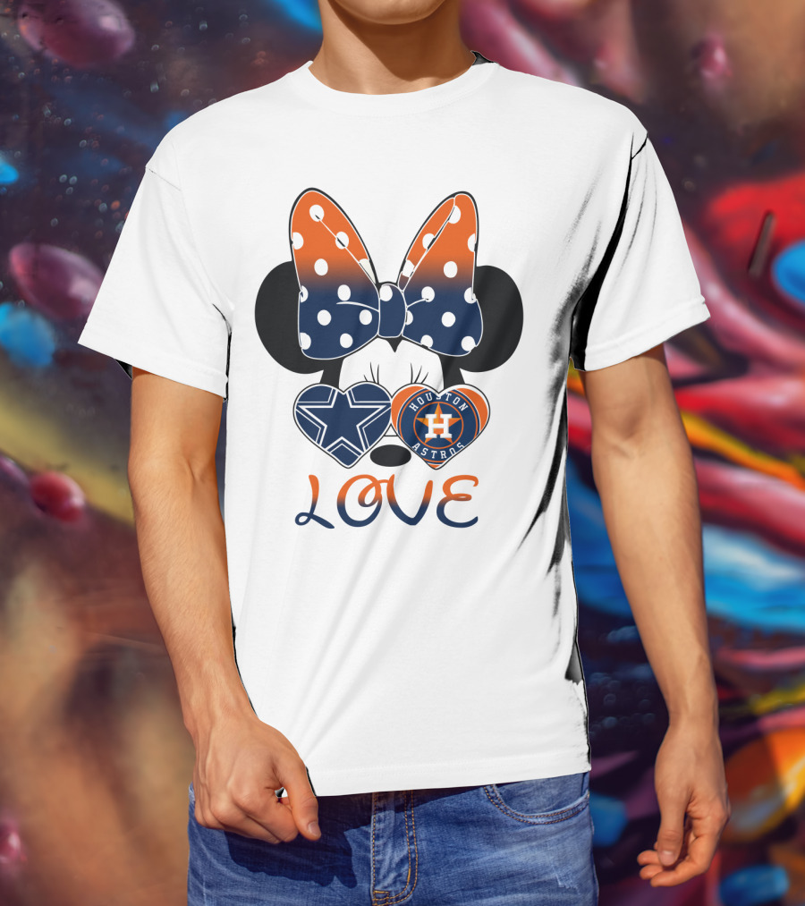 Mic 046 Houston Astros Dallas Cowboys Minnie Love T-Shirt