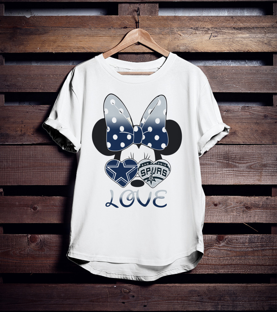 Love Cowgirl Minnie Dallas Cowboys San Antonio Spurs T-Shirt