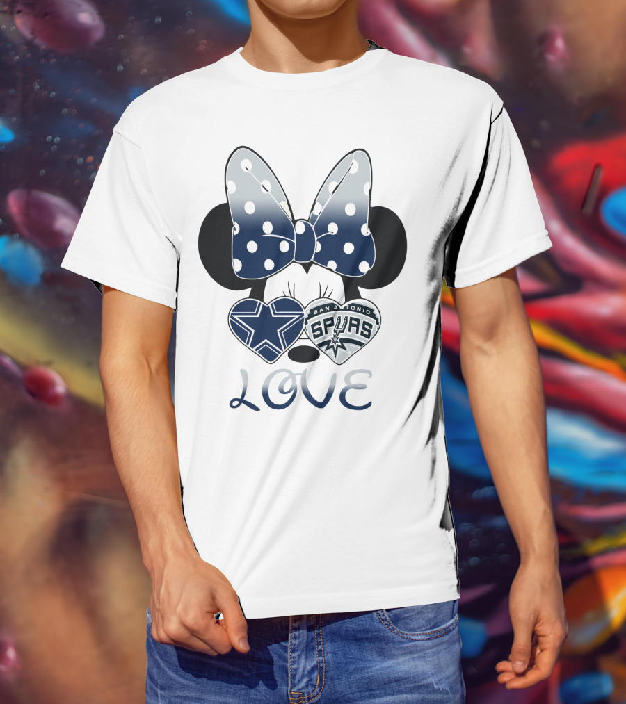 Love Cowgirl Minnie Dallas Cowboys San Antonio Spurs T-Shirt