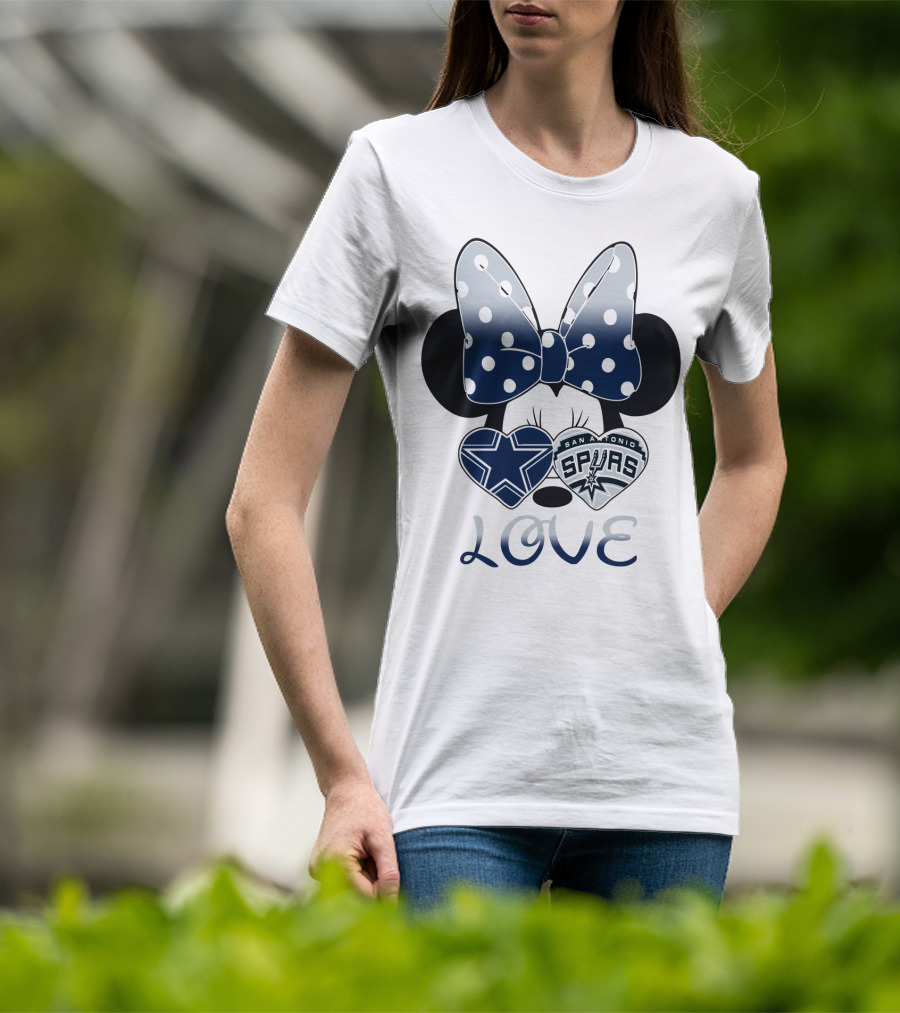 Love Cowgirl Minnie Dallas Cowboys San Antonio Spurs T-Shirt