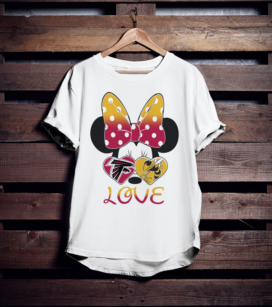 Falcons Georgia Tech Love Minnie Bow T-Shirt