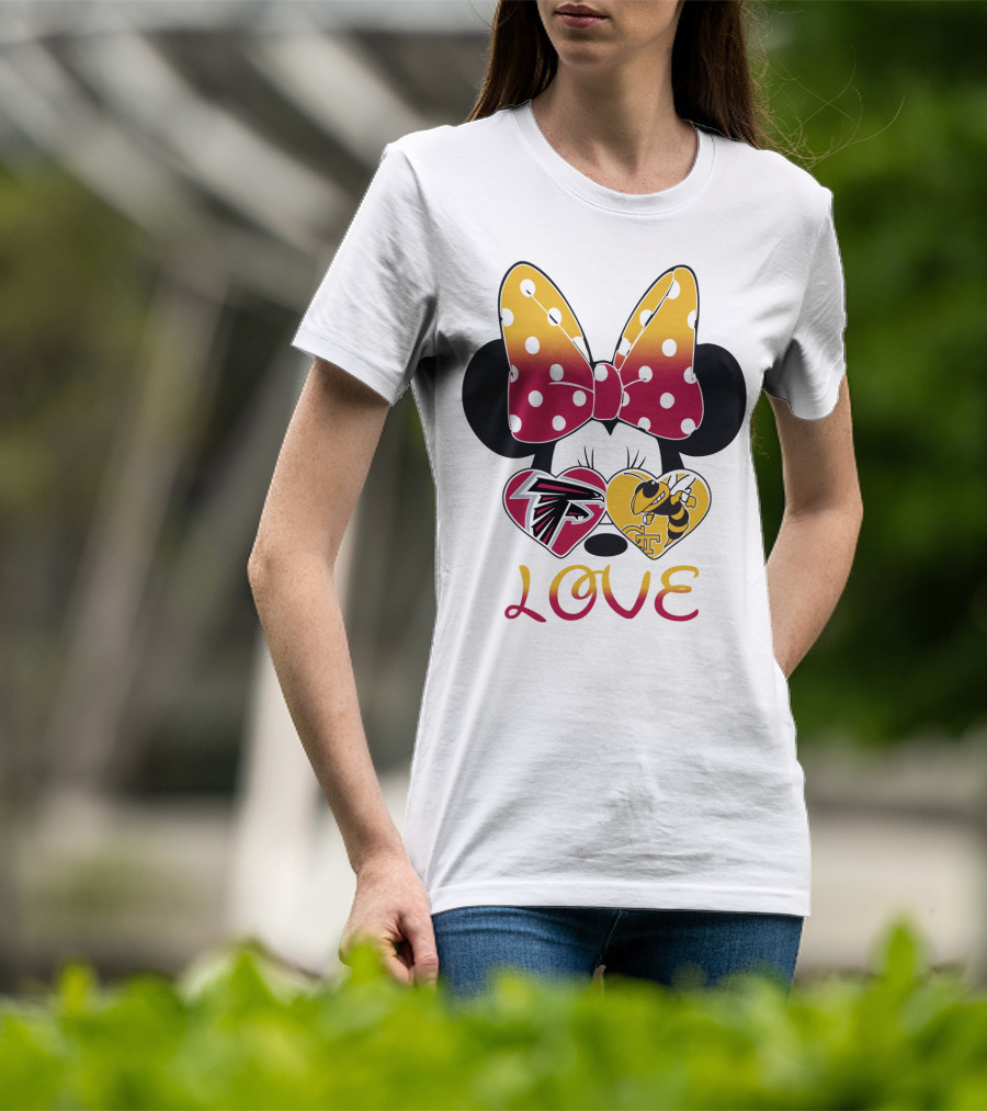 Falcons Georgia Tech Love Minnie Bow T-Shirt