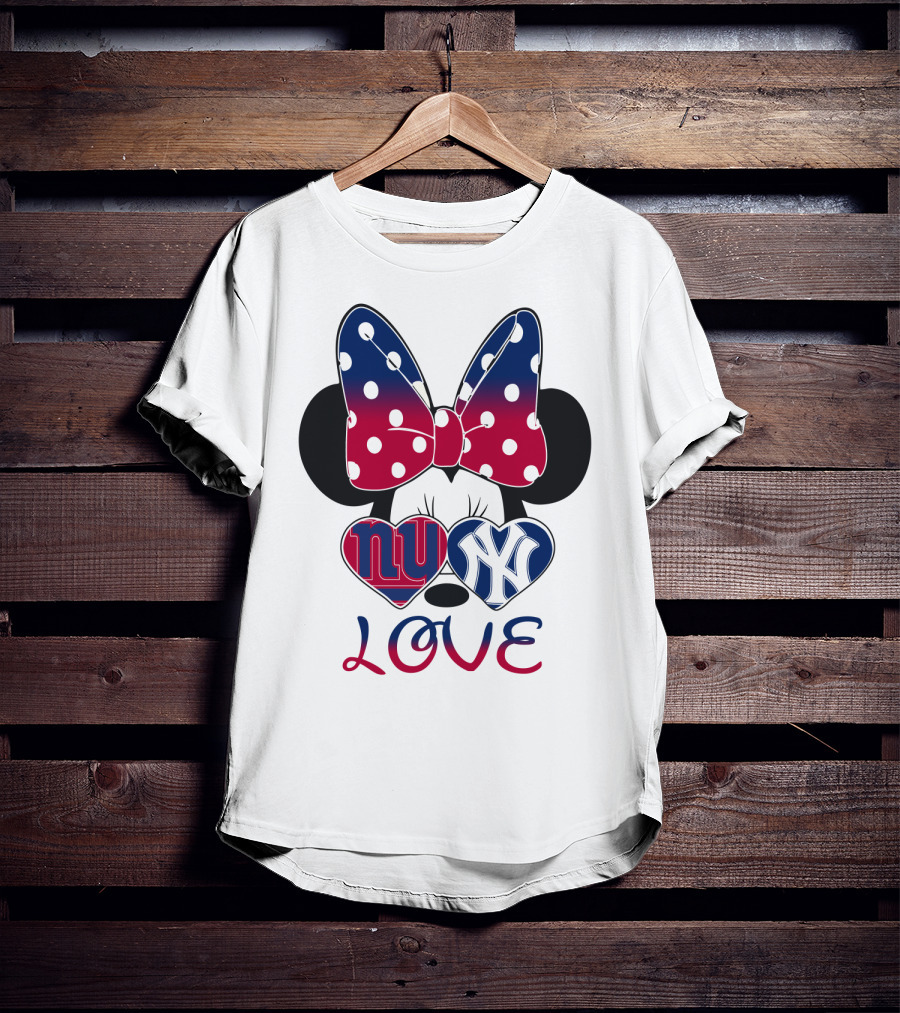 Mic 066 Minnie Bow Giants Yankees Love T-Shirt