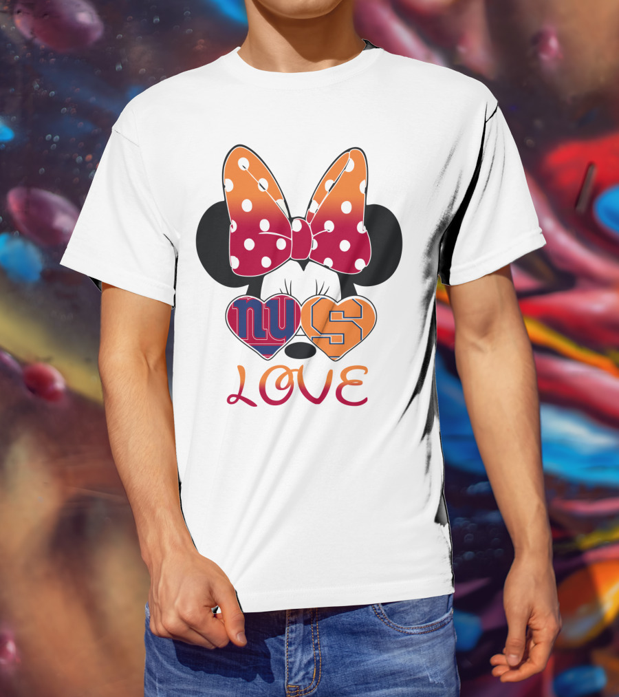 Ny Giants Syracuse Love Minnie Mouse Bow Hearts T-Shirt