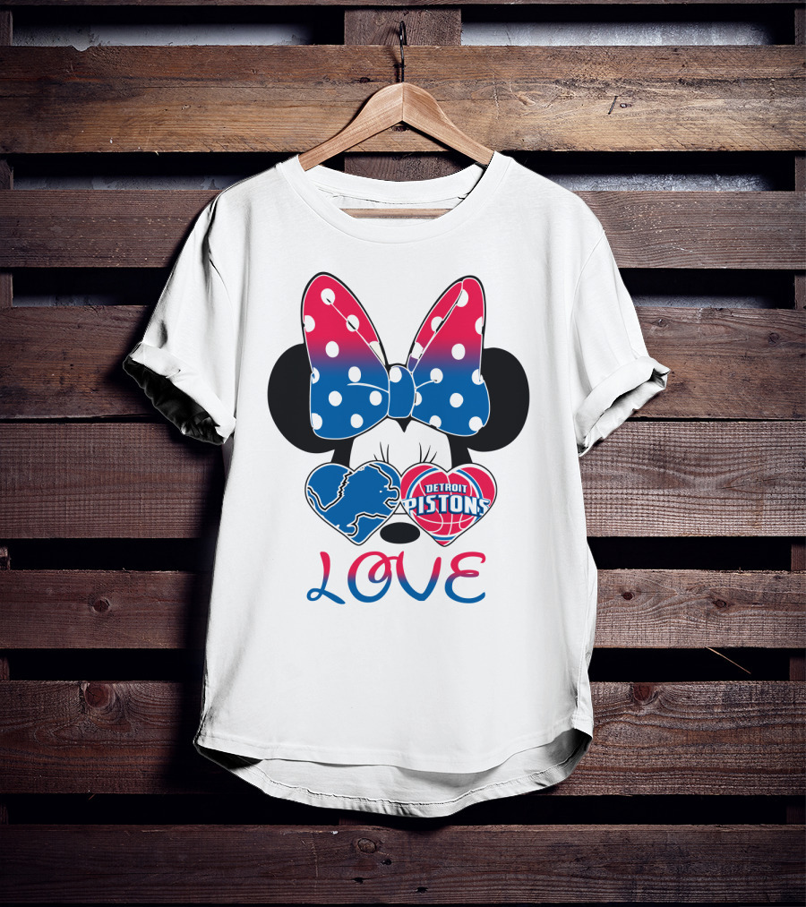 Detroit Pistons Lions Minnie Love T-Shirt