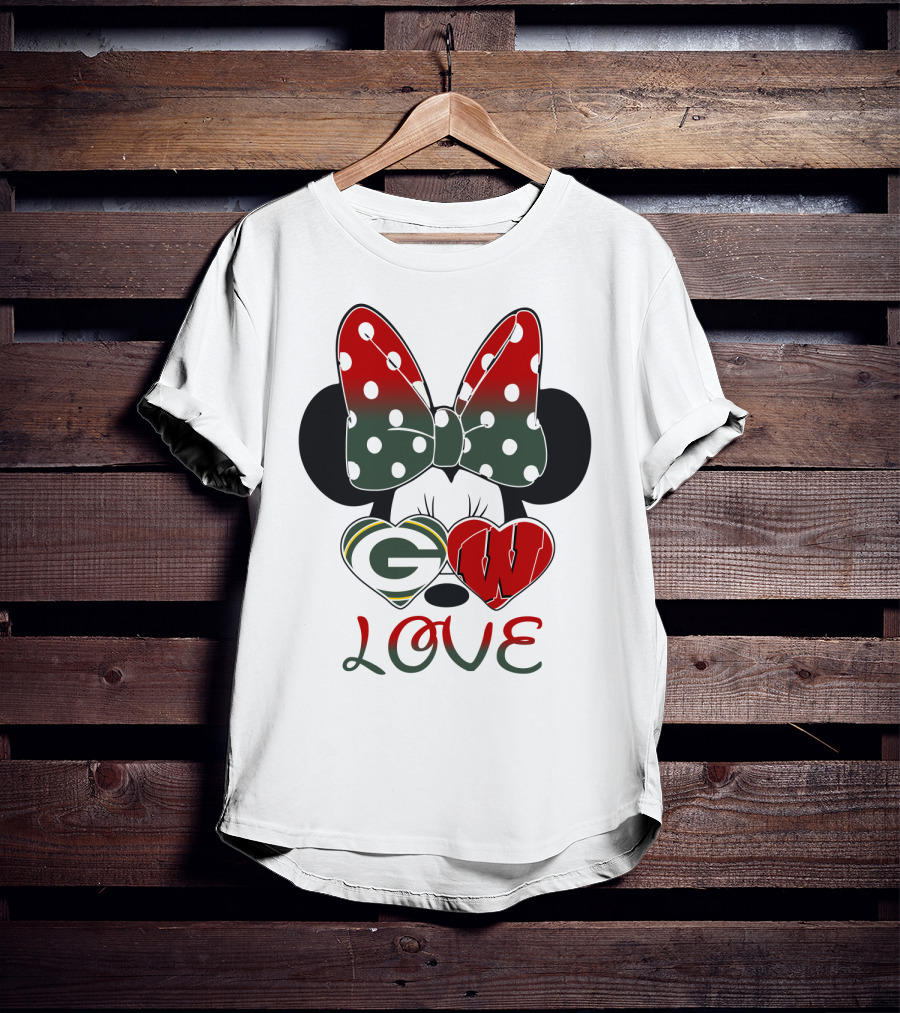 Minnie Mouse Packers Badgers Love T-Shirt