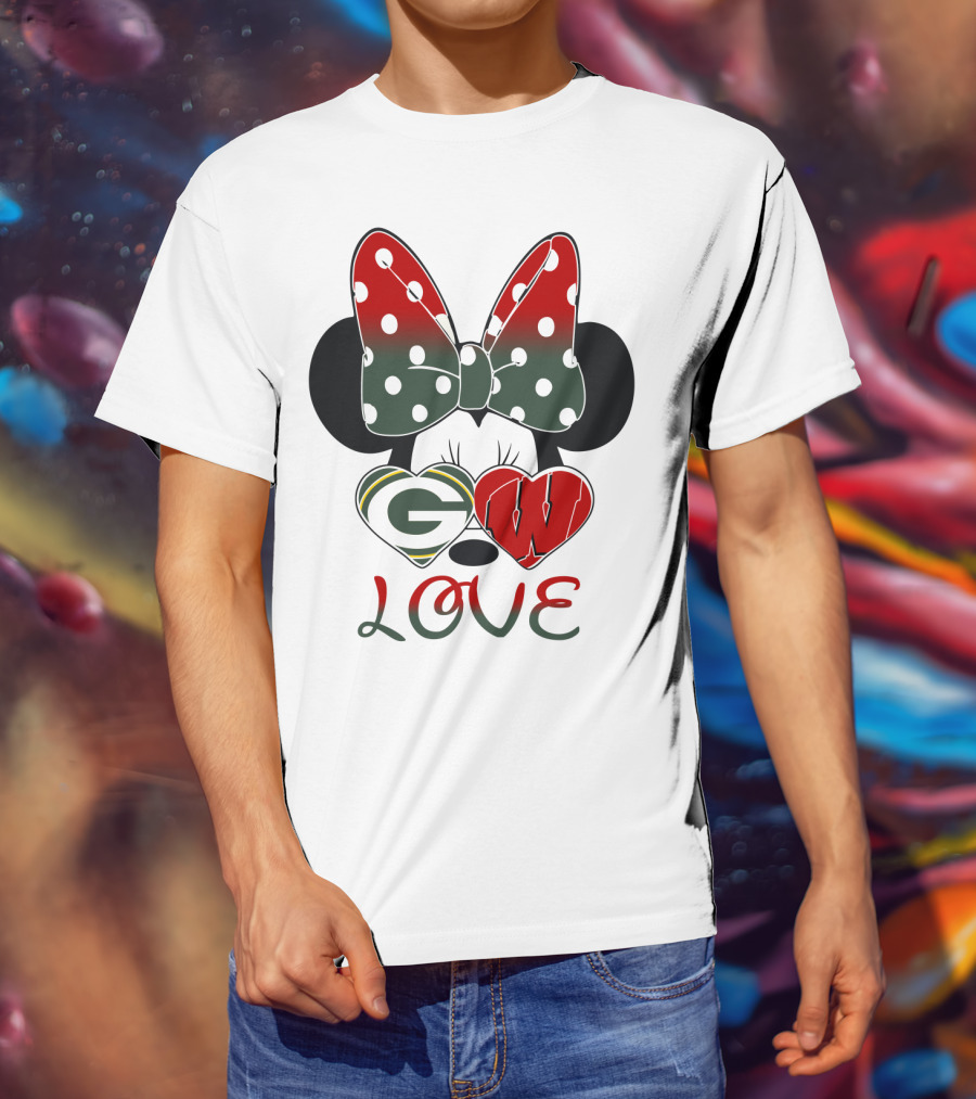 Minnie Mouse Packers Badgers Love T-Shirt