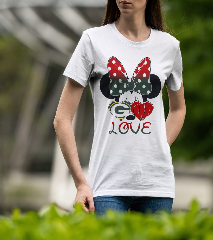 Minnie Mouse Packers Badgers Love T-Shirt
