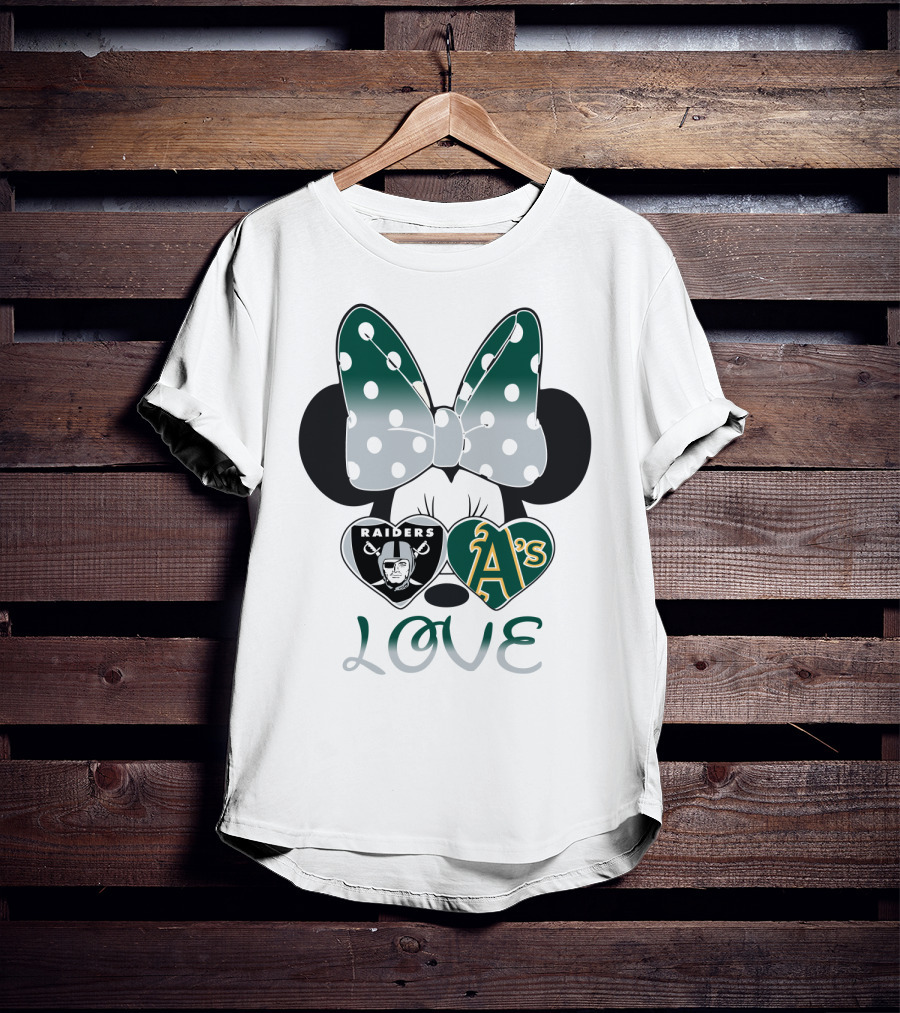 Raiders A's Love Minnie Mouse Bow T-Shirt