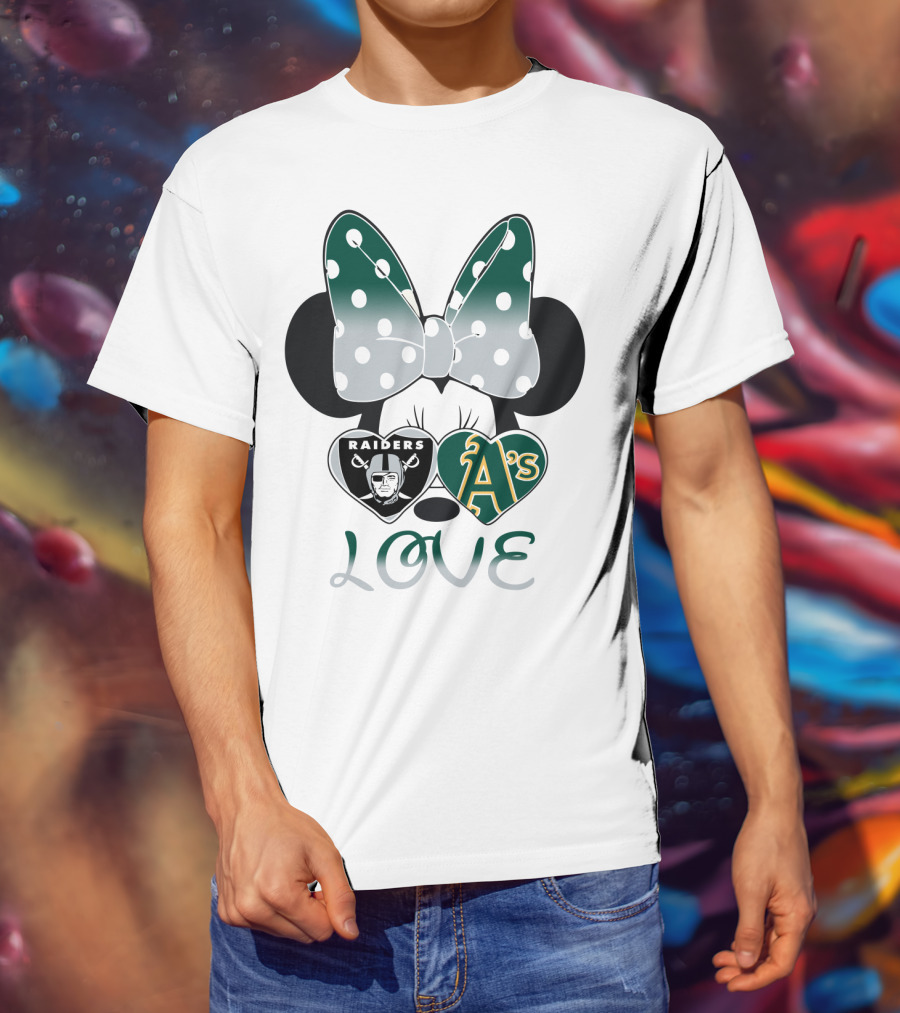 Raiders A's Love Minnie Mouse Bow T-Shirt